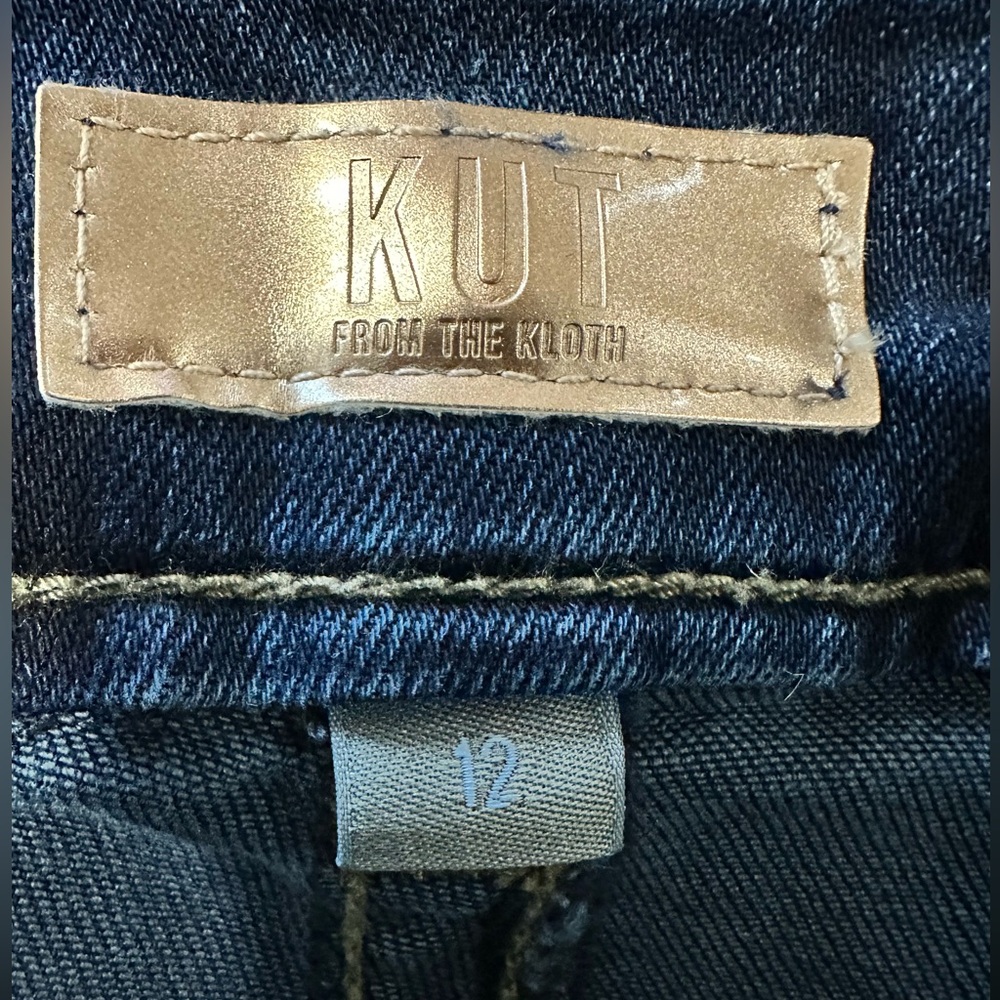 Kut from the Kloth Dark Indigo High-Rise Wide Leg Jeans - Picture 4 of 9